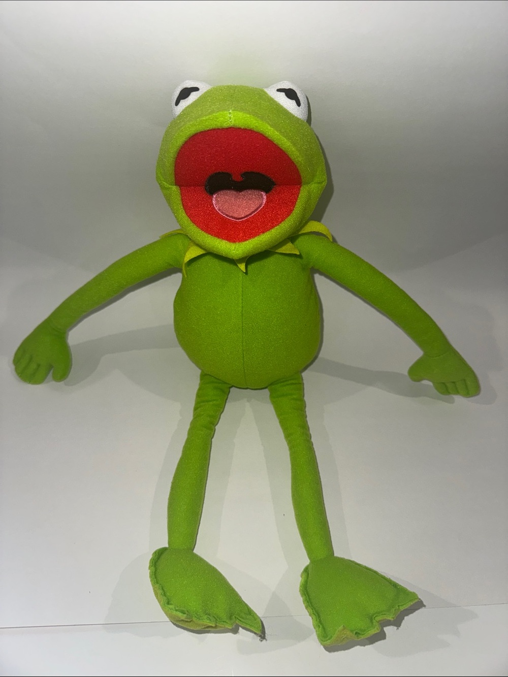 Disney Kermit the Frog Plush Toy - Bright Green with Red Mouth 18”